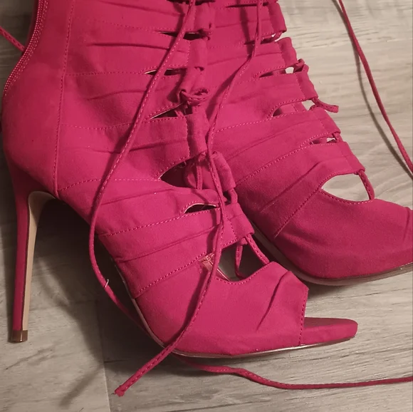 Liliana high heels red open toe sandals - Picture 6 of 9